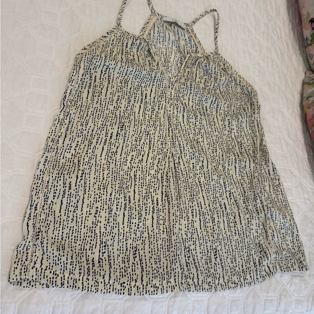 Tart Black and Cream Patterned Tank Top